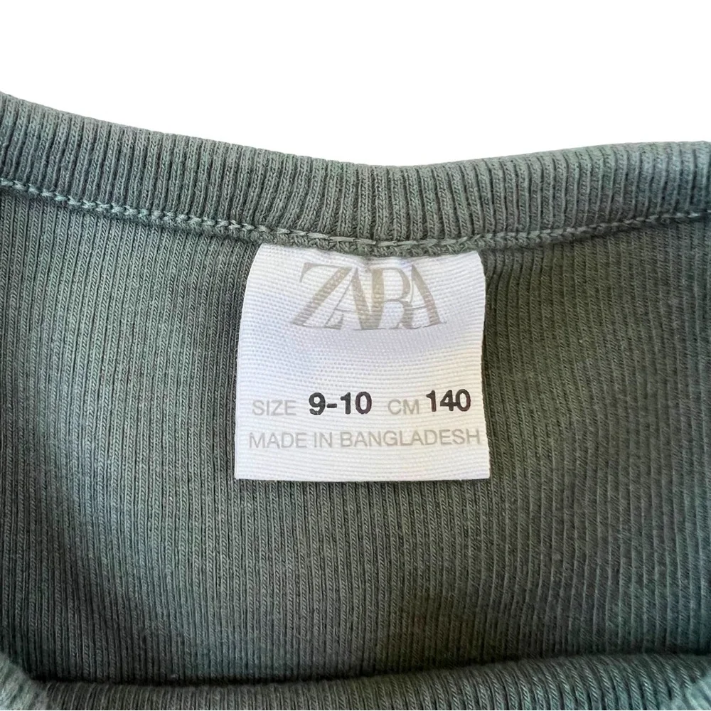 Zara Olive Ribbed Knit Long Sleeve Top with Open Cold Shoulder Detail